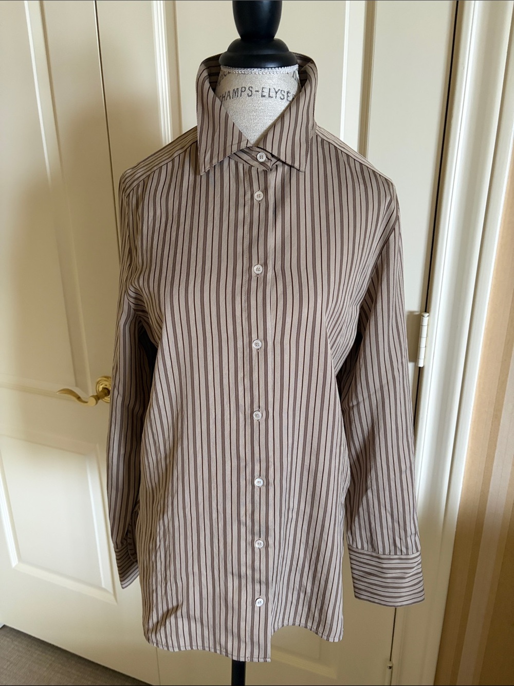 Marella by Max Mara women Brown Striped Button-Down Shirt